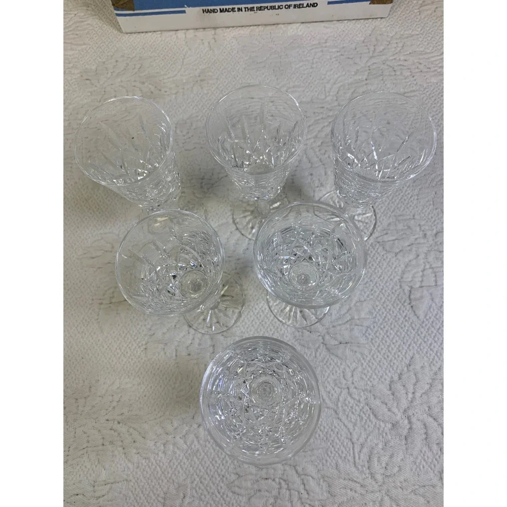 6‎ Waterford Lismore Sherry Cordial Glasses Vintage Crystal 5 1/8 Inch Ireland